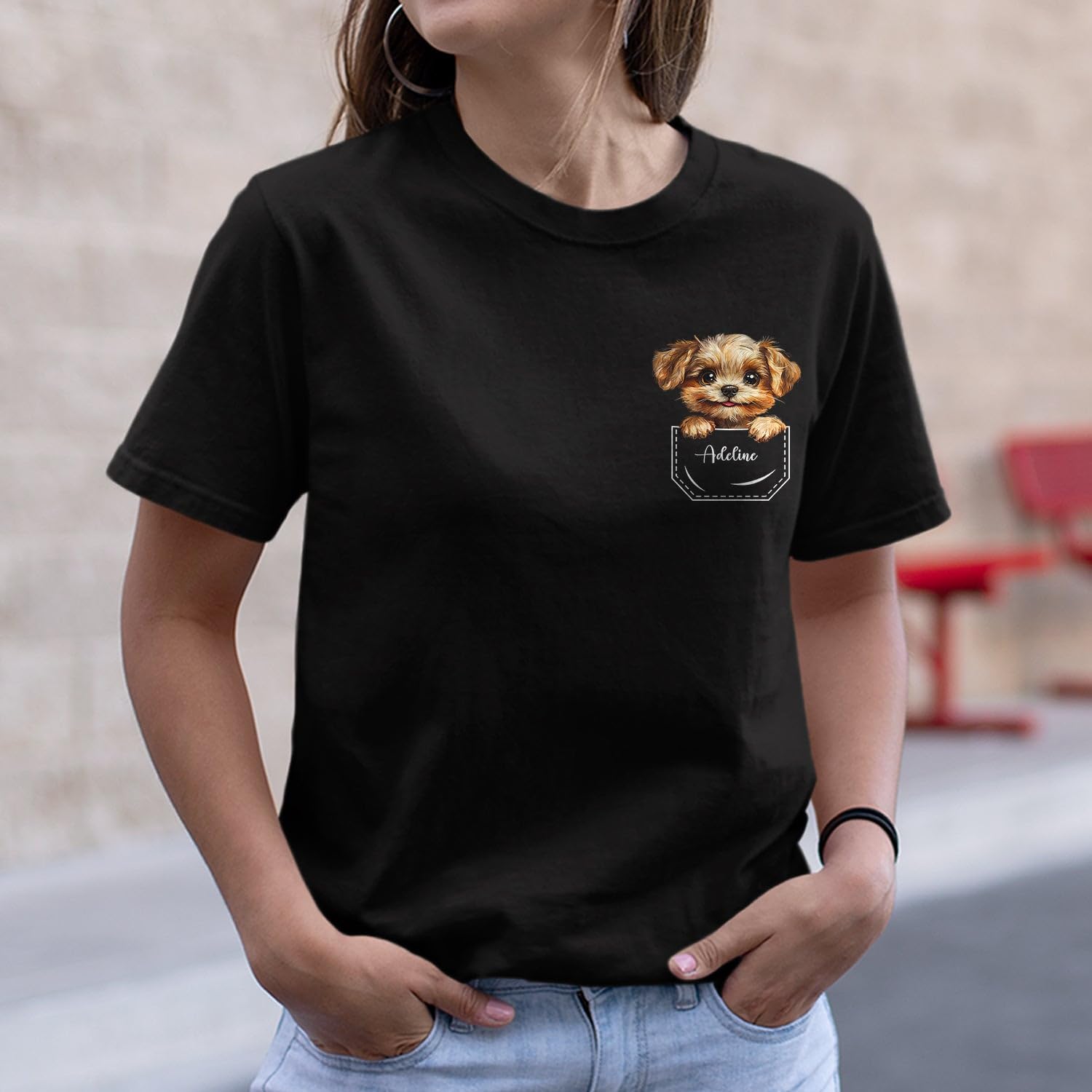 Ciciron Customized Dog Breed T-Shirt, Personalized Name Dog Tee Shirt Gift for Dogs Mom/Grandma, Shirts Gift for Women Her - Image 3