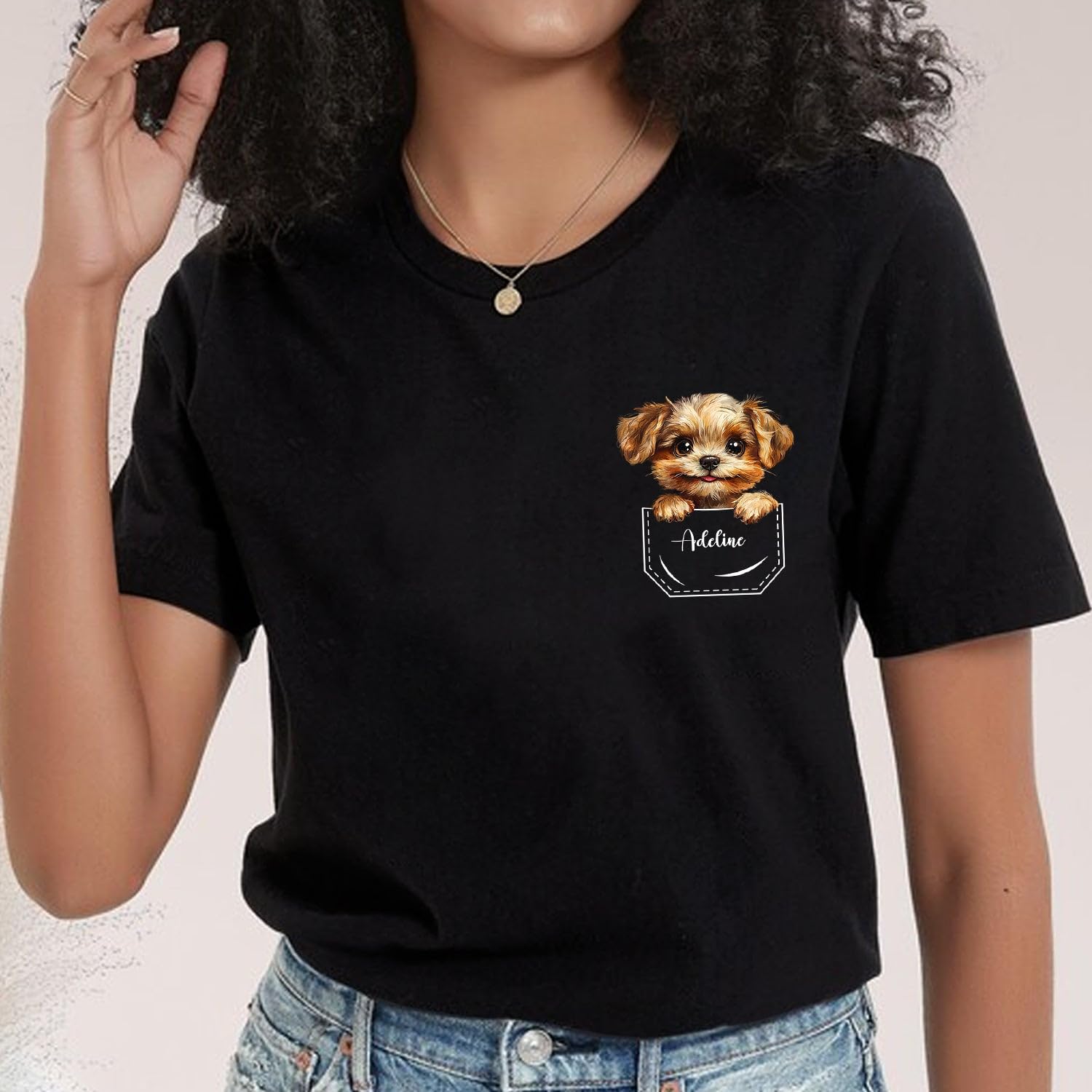 Ciciron Customized Dog Breed T-Shirt, Personalized Name Dog Tee Shirt Gift for Dogs Mom/Grandma, Shirts Gift for Women Her - Image 4