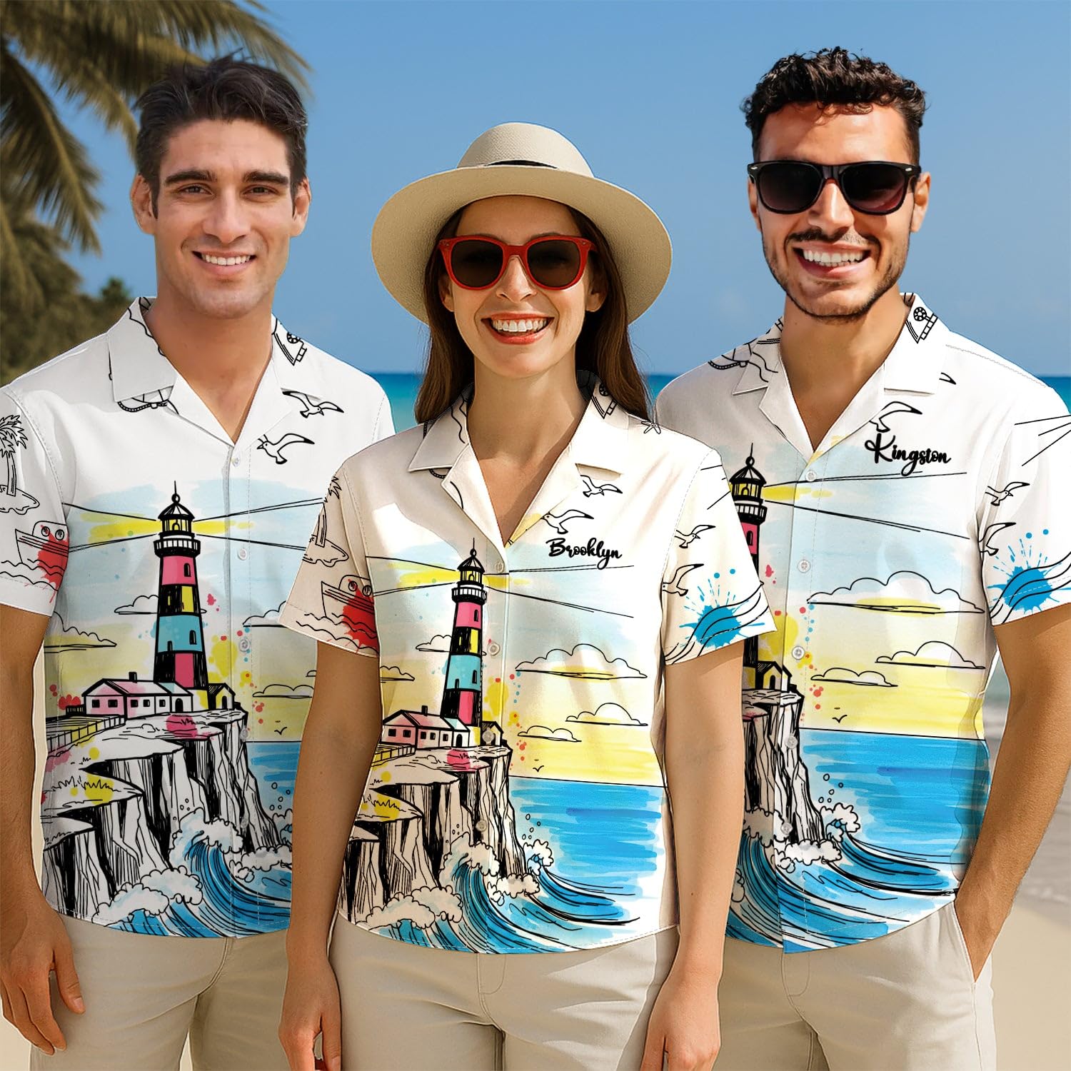 Ciciron Personalized Trip Memories Hawaiian Shirt for Men Dad Travelers, Customized Name Landmark Summer Men's Hawaiian Shirt - Image 4