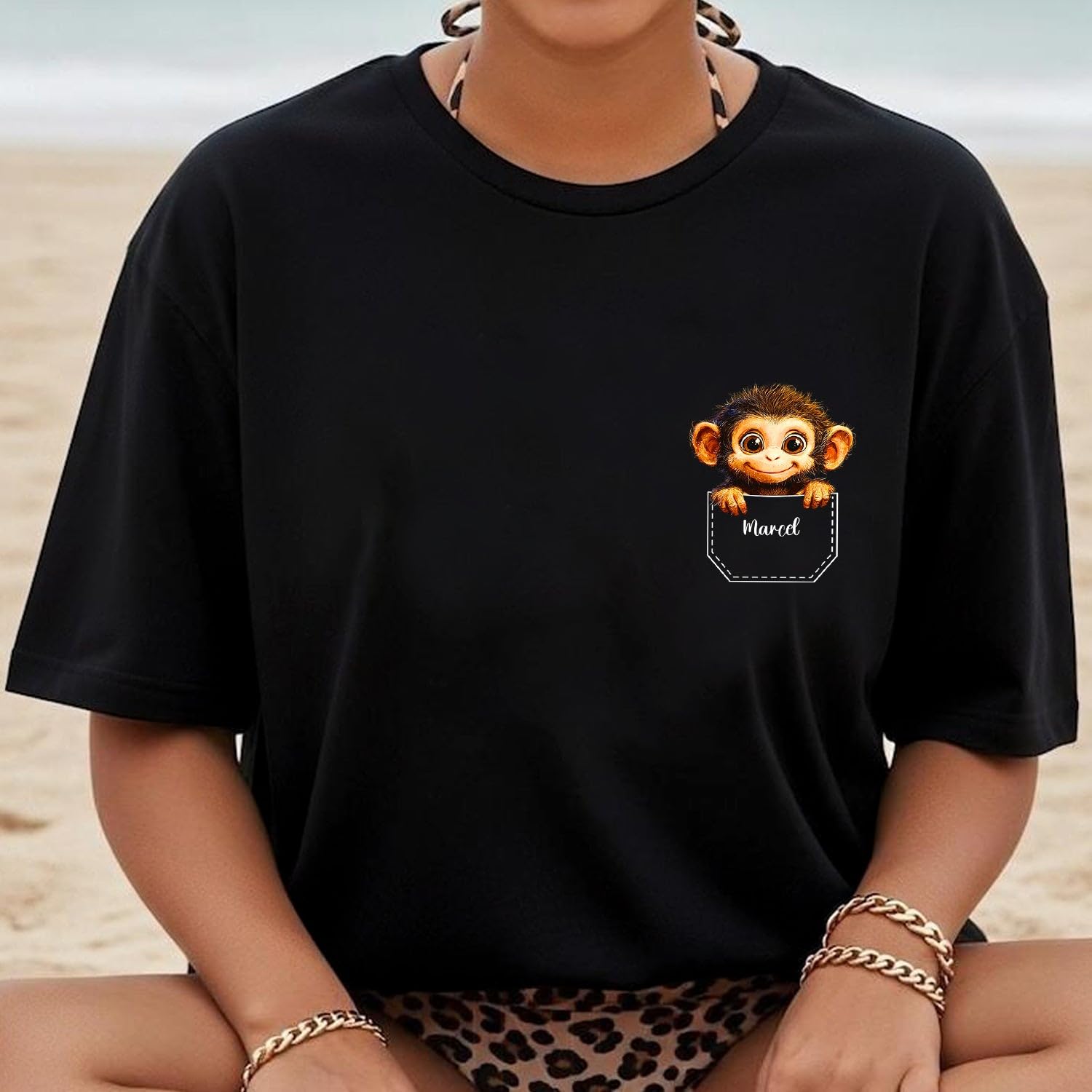 Custom Animal T-Shirt Gift for Women Her Mom, Personalized Name Animal Shirt, Animals Lover T-Shirts for Birthday - Image 3