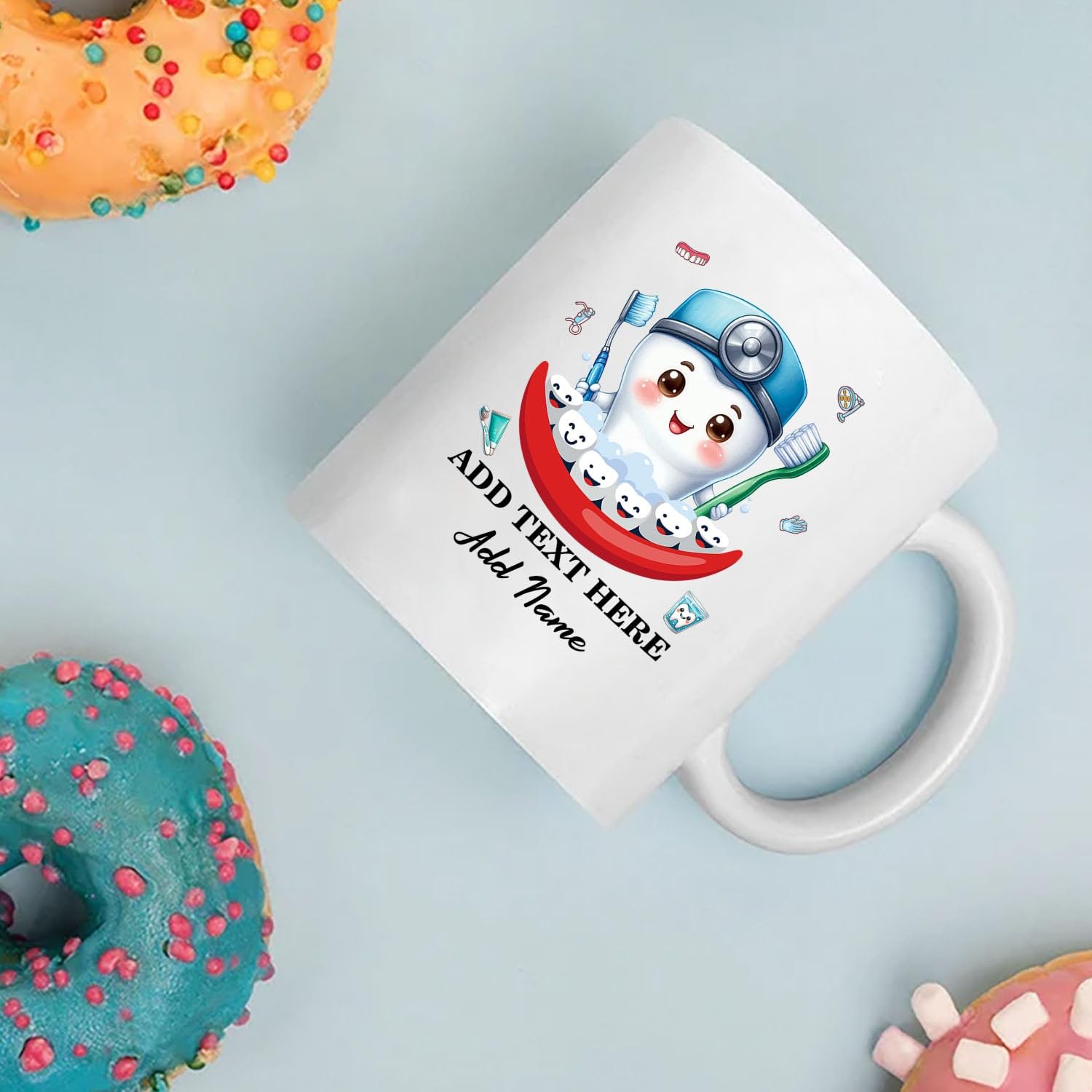 Customized Text/Name Dentist Coffee Cup Gift For Thanksgiving Birthday Christmas, Best Dentist Ceramic Mug 11Oz 15Oz, Personalized Coffee Mug Gift For Dental Assistant Hygienist, Dental White Cups - Image 3