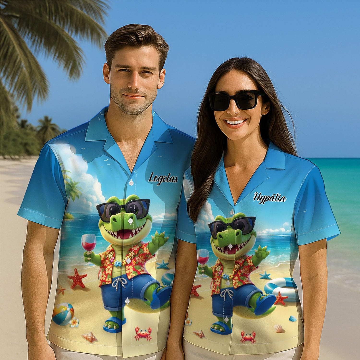 Personalized Animal Hawaiian Shirt for Men Dad Grandpa Husband, Customized Men's Summer Beach Short Sleeve Shirt Gift - Image 3