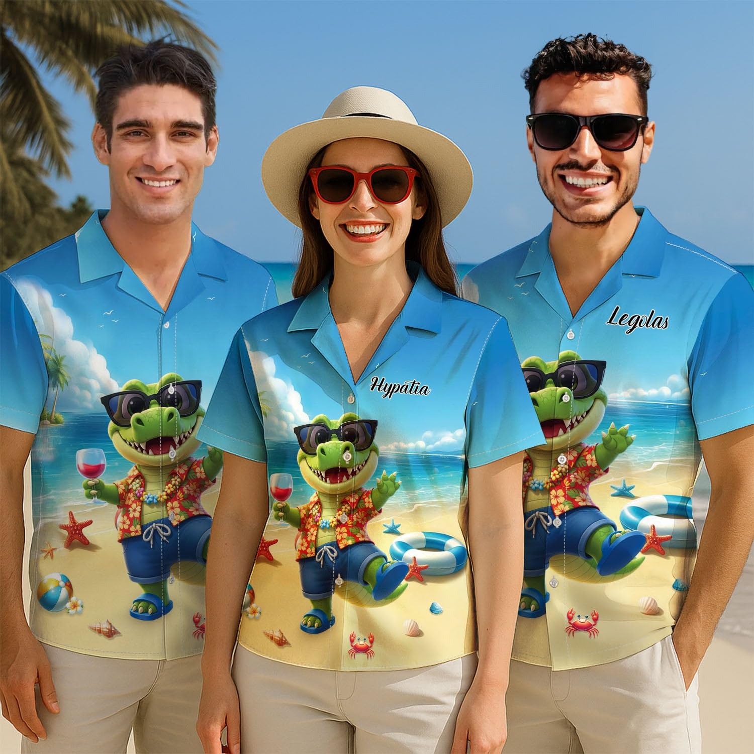 Personalized Animal Hawaiian Shirt for Men Dad Grandpa Husband, Customized Men's Summer Beach Short Sleeve Shirt Gift - Image 4