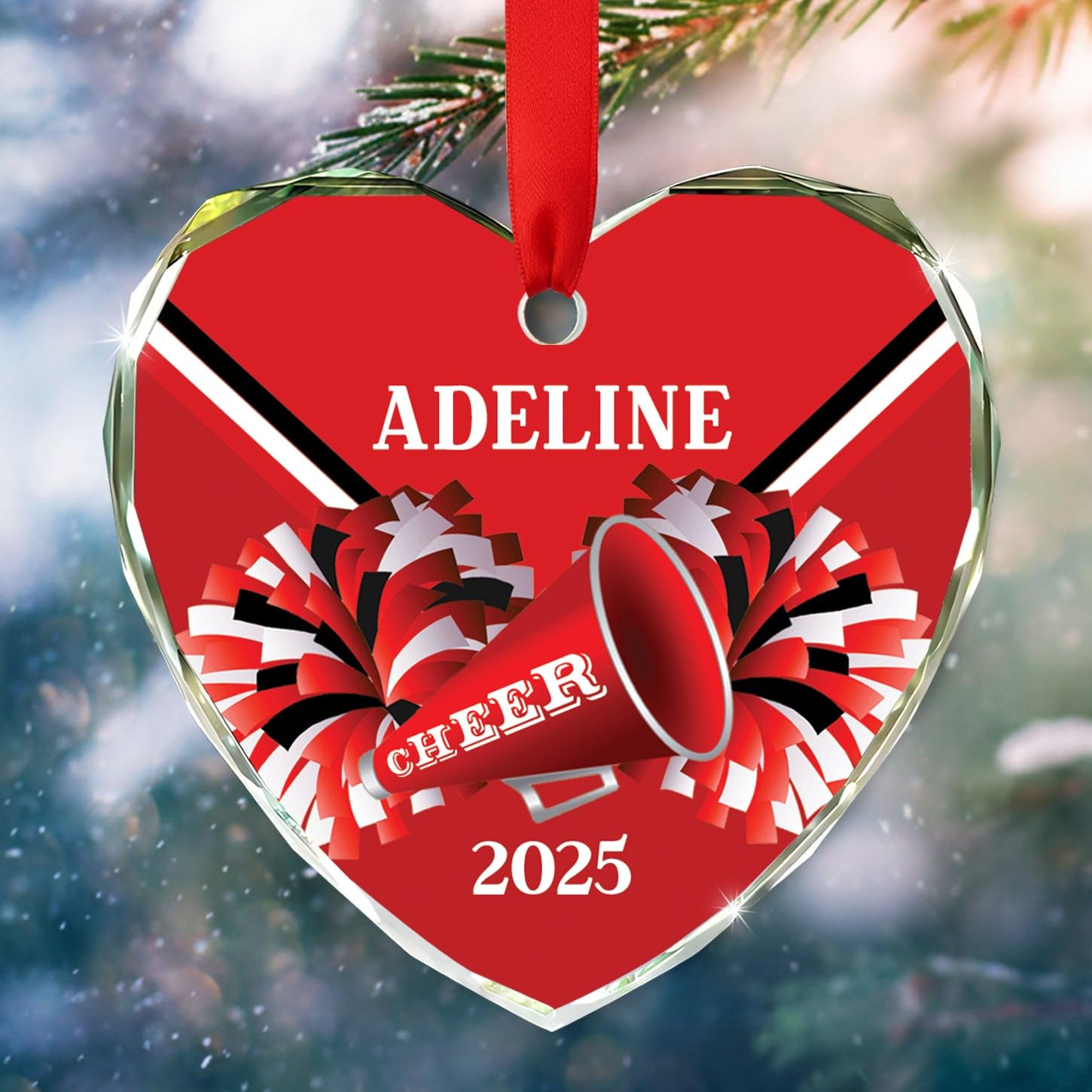 Personalized Cheerleader Ornament Gift for Cheerleading Lovers Girl Daughter, Cheerleader Glass Ornament Christmas 2026, Custom Name Cheerleading Dance Sport Ornaments Gift for Women Birthday Holiday - Image 3