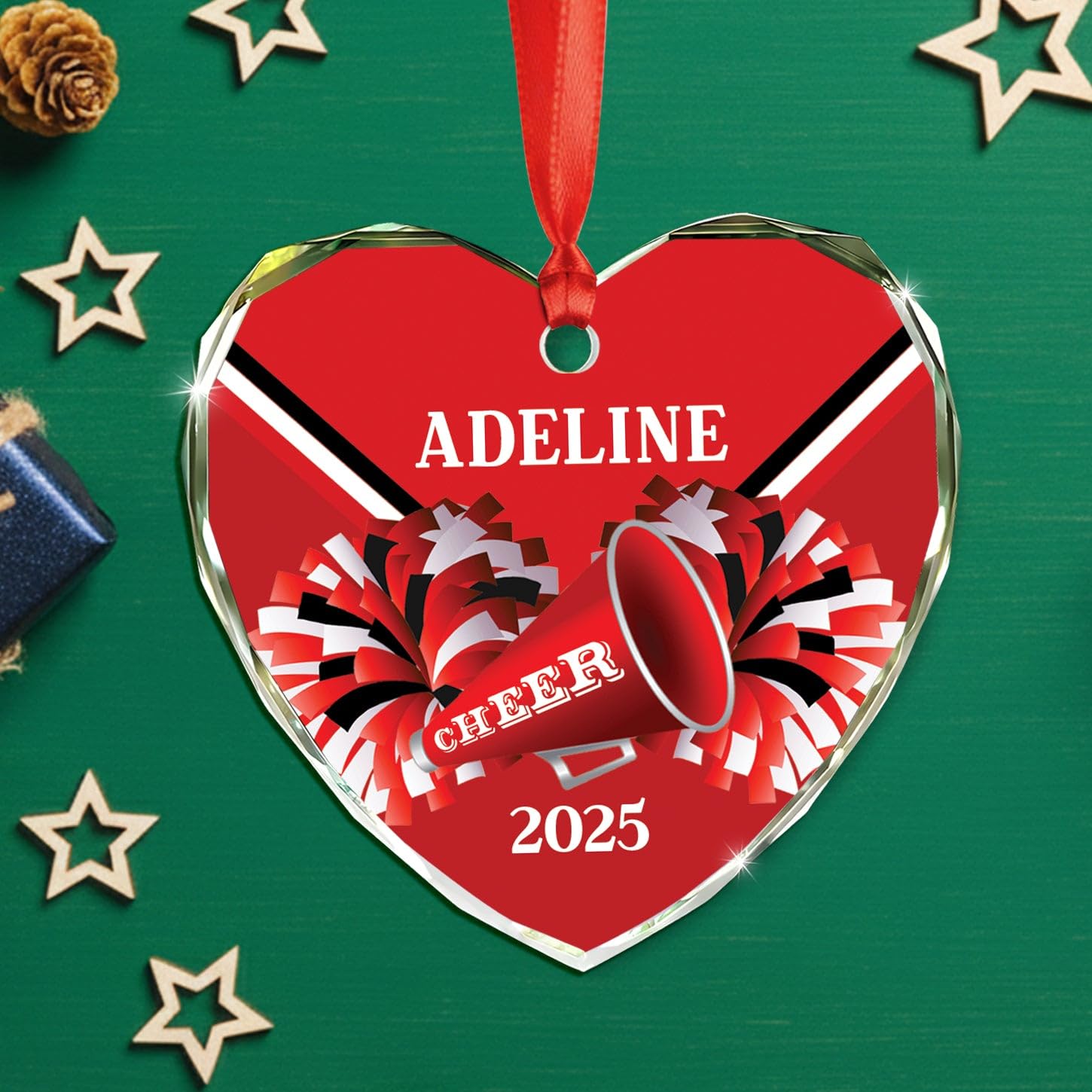 Personalized Cheerleader Ornament Gift for Cheerleading Lovers Girl Daughter, Cheerleader Glass Ornament Christmas 2026, Custom Name Cheerleading Dance Sport Ornaments Gift for Women Birthday Holiday - Image 4