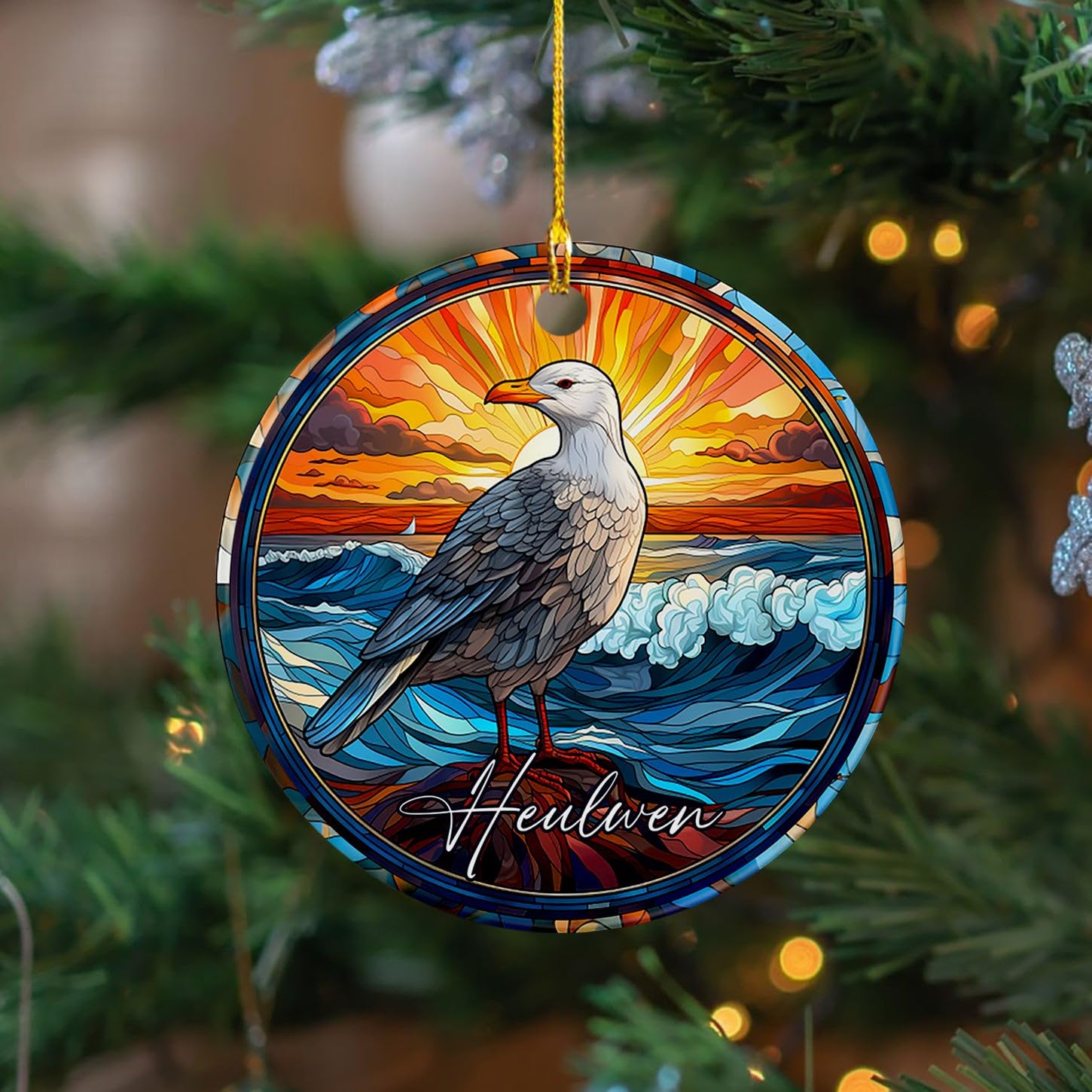 Seagull Christmas Ornament, Customized Seagull Ceramic Xmas Ornament 2026, Seagulls Ornament Gifts for Men Women Friends, Personalized Name Ornament for Bird Lover, Unique Seagulls Ornaments - Image 4