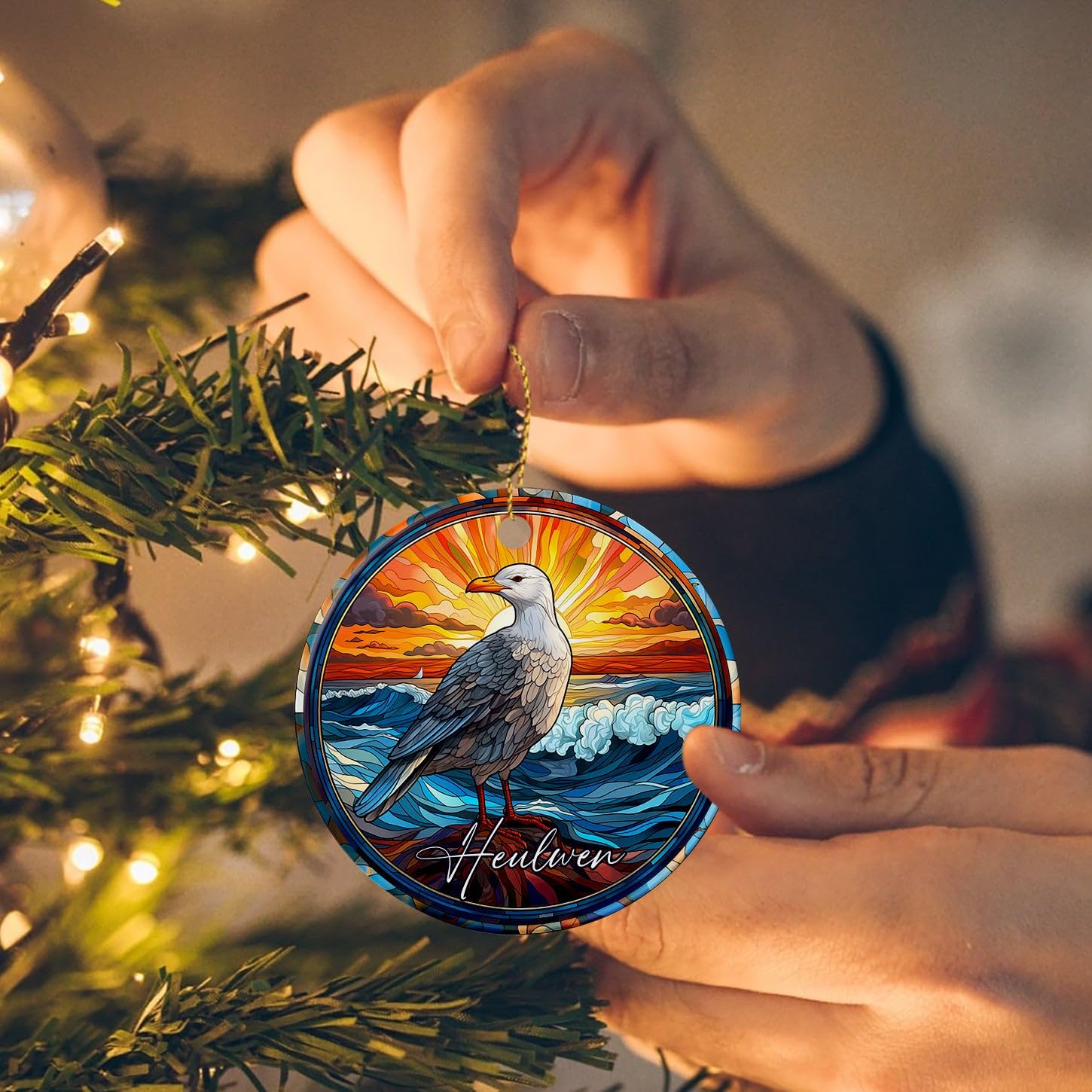 Seagull Christmas Ornament, Customized Seagull Ceramic Xmas Ornament 2026, Seagulls Ornament Gifts for Men Women Friends, Personalized Name Ornament for Bird Lover, Unique Seagulls Ornaments - Image 5